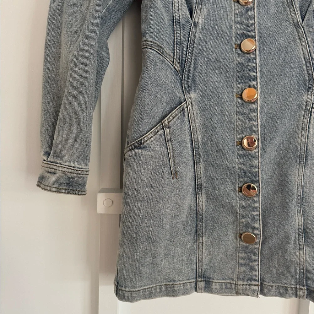 ACLER Mini Denim Dress (new, never worn) - Picture 3 of 6